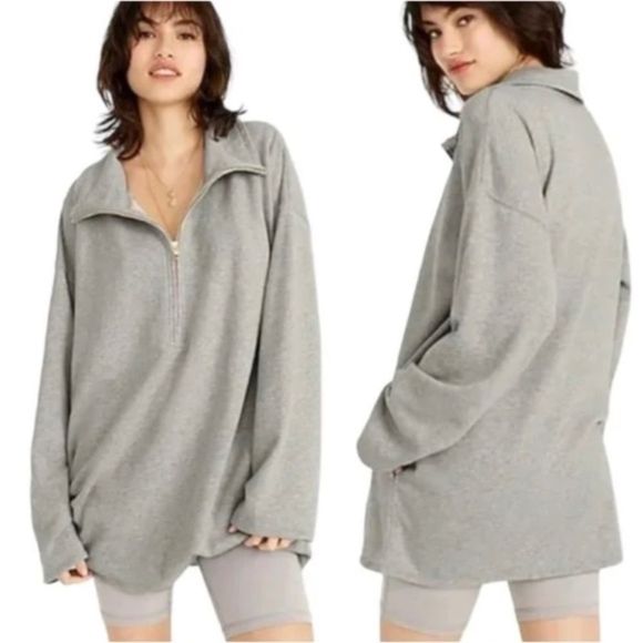 J. Crew University Terry Half-Zip Tunic  NEW - Picture 3 of 12